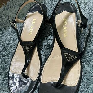 Prada Glossy Black Women's Sandals